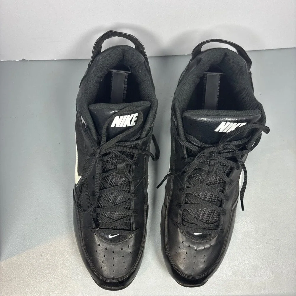 Nike Land Shark Football Cleats Mens 12‎ Black White Good Low Top 316358-011